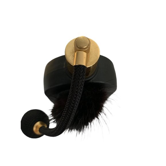 Satin Black Glass Perfume Bottle with Atomizer 3D Lady Face with Black Hair. - Picture 4 of 5